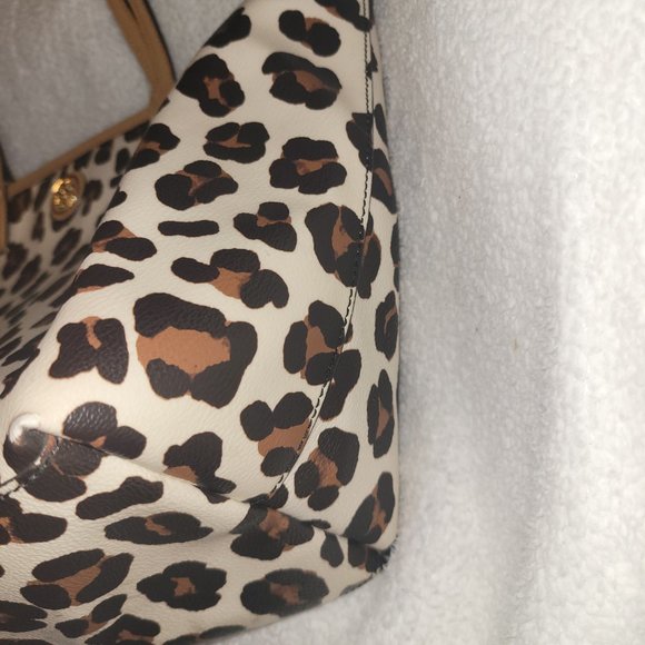 Tory Burch Kerrington Animal Print Coated Tote Handbag - Picture 12 of 16